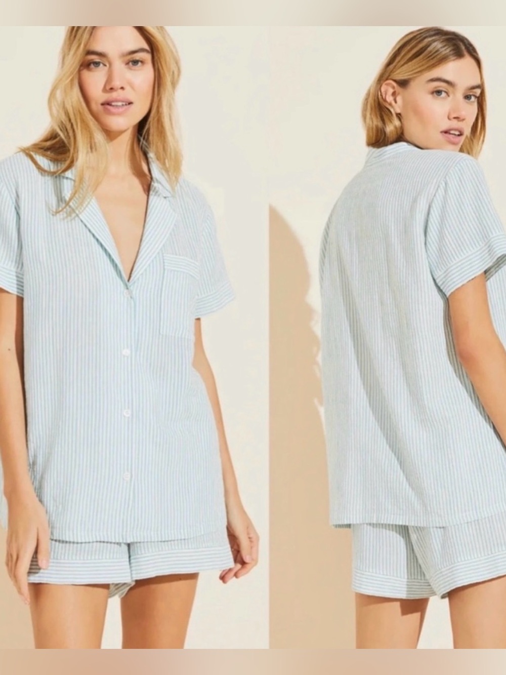 Eberjey Nautico Stripe Short Sleeve Shirt & Shorts Pajamas